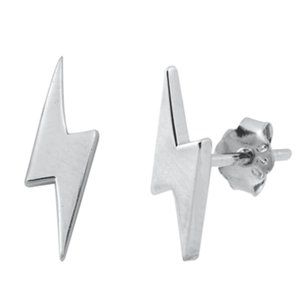 Sterling Silver Lightning Strike Stud Earrings